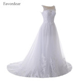 Favordear Ball Gown White Wedding Dress Vestido De Noiva Renda Vintage Lace Princess Wedding Dress Robe De Mariage Casamento