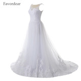 Favordear Ball Gown White Wedding Dress Vestido De Noiva Renda Vintage Lace Princess Wedding Dress Robe De Mariage Casamento