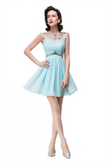 Cocktail Dresses 2017 Backless Prom Dress Beaded Party Dresses Short Mini Robe De Cocktail Gowns See Through Homecoming Dresses