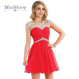 Cocktail Dresses 2017 Backless Prom Dress Beaded Party Dresses Short Mini Robe De Cocktail Gowns See Through Homecoming Dresses