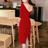 Cocktail Dress Elegant Backless Sexy Party Gown Special Occasion Wine Red Cocktail Dresses Vestido De Festa Curto