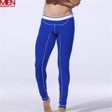 COCKCON Solid Color Mens Long Johns Pants Thermal Underwear Low Rise Underpants M L XL