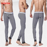 COCKCON Solid Color Mens Long Johns Pants Thermal Underwear Low Rise Underpants M L XL