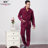 COCKCON New Luxurious Men Pajamas Winter Thickening Men Pyjamas Warm Sleepwear Lounge Pajama Sets 3XL Mens Pajamas 601318