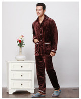 COCKCON New Luxurious Men Pajamas Winter Thickening Men Pyjamas Warm Sleepwear Lounge Pajama Sets 3XL Mens Pajamas 601318