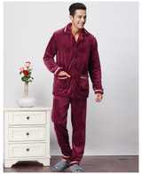 COCKCON New Luxurious Men Pajamas Winter Thickening Men Pyjamas Warm Sleepwear Lounge Pajama Sets 3XL Mens Pajamas 601318