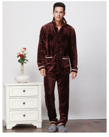 COCKCON New Luxurious Men Pajamas Winter Thickening Men Pyjamas Warm Sleepwear Lounge Pajama Sets 3XL Mens Pajamas 601318