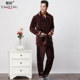 COCKCON New Luxurious Men Pajamas Winter Thickening Men Pyjamas Warm Sleepwear Lounge Pajama Sets 3XL Mens Pajamas 601318