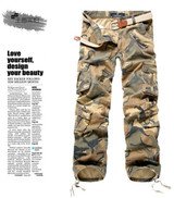 COCKCON men's pants washing overalls high quality men casual Cargo cotton design trousers jeans 7 colors fashion plus size