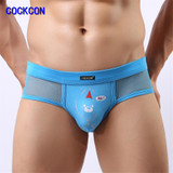 COCKCON 2017 Designed Low Waist Mens Nylon Briefs Men Sexy Briefs Penis Pouch Underwear Sexy Bikini Men Brief Underwear 650