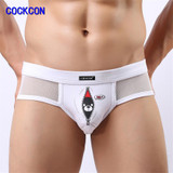 COCKCON 2017 Designed Low Waist Mens Nylon Briefs Men Sexy Briefs Penis Pouch Underwear Sexy Bikini Men Brief Underwear 650