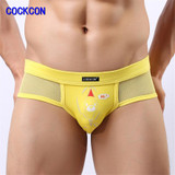 COCKCON 2017 Designed Low Waist Mens Nylon Briefs Men Sexy Briefs Penis Pouch Underwear Sexy Bikini Men Brief Underwear 650