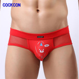 COCKCON 2017 Designed Low Waist Mens Nylon Briefs Men Sexy Briefs Penis Pouch Underwear Sexy Bikini Men Brief Underwear 650