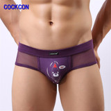 COCKCON 2017 Designed Low Waist Mens Nylon Briefs Men Sexy Briefs Penis Pouch Underwear Sexy Bikini Men Brief Underwear 650