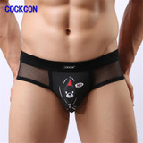 COCKCON 2017 Designed Low Waist Mens Nylon Briefs Men Sexy Briefs Penis Pouch Underwear Sexy Bikini Men Brief Underwear 650