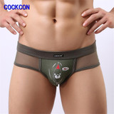 COCKCON 2017 Designed Low Waist Mens Nylon Briefs Men Sexy Briefs Penis Pouch Underwear Sexy Bikini Men Brief Underwear 650