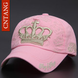 CNTANG Brand Women Embroidery Crown Baseball Cap Fashion Hip Hop Hat Cotton Snapback For Women Summer Casual Caps High Quality