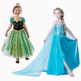 CNJiaYun Girls Dresses Snow Queen Princess Dress For Girls Cartoon Cosplay Elsa Anna Dresses Costume Clothes Kids Clothing