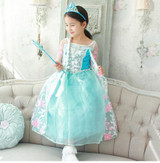 CNJiaYun Girls Dresses Snow Queen Princess Dress For Girls Cartoon Cosplay Elsa Anna Dresses Costume Clothes Kids Clothing