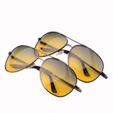 CNHUAIN night driving glasses day and night Polarized sunglasses men metal vintage night vision goggles brand men's sun glasses