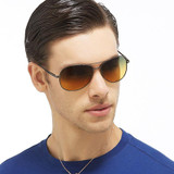 CNHUAIN night driving glasses day and night Polarized sunglasses men metal vintage night vision goggles brand men's sun glasses