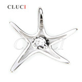 CLUCI women jewelry 18*21mm Starfish Shape 925 sterling silver necklace pearl pendant accessories, can stick pearl on CLUCI women jewelry 18*21mm Starfish Shape 925 sterling silver necklace pearl pendant accessories, can stick pearl on