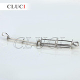 CLUCI Wish pearl Cylinder 925 sterling silver cage Tube pendant 3pcs necklace