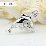 CLUCI wholesale dolphin 925 sterling silver pearl  pendant 3pcs necklace