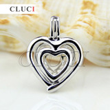 CLUCI romantic Double Love Heart charms 925 sterling silver locket necklace pendant, fine jewelry for women CLUCI romantic Double Love Heart charms 925 sterling silver locket necklace pendant, fine jewelry for women