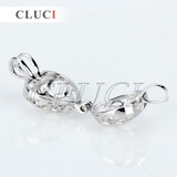 CLUCI romantic 925 sterling silver Five Rings heart shape cage pendant wish pearl pendant 3pcs necklace