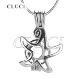 CLUCI popular starfish 925 sterling silver cage pendant 3pcs necklace