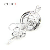 CLUCI Newest 925 sterling silver cage pendant charming Flower locket necklace pendant 3pcs CLUCI Newest 925 sterling silver cage pendant charming Flower locket necklace pendant 3pcs