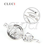 CLUCI Newest 925 sterling silver cage pendant charming Flower locket  pendant 3pcs necklace CLUCI Newest 925 sterling silver cage pendant charming Flower locket  pendant 3pcs necklace