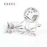 CLUCI Newest 925 Sterling Silver Jewelry Necklace Charming Women Fox Cage Pendant 3pcs