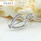 CLUCI Heart cage pendant 925 sterling silver wish pearl pendant 3pcs necklace