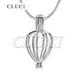 CLUCI Heart cage pendant 925 sterling silver wish pearl pendant 3pcs necklace