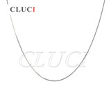 CLUCI 3pcs fashional girls 925 sterling silver box necklace chain to match pendants and pearls
