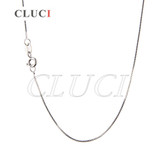 CLUCI 3pcs fashional girls 925 sterling silver box necklace chain to match pendants and pearls