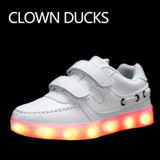 CLOWN DUCKS Luminous Sneakers USB Children Shoes With Light Up sole For Kids Boys Girls Basket Led sneaker Tenis Led Feminin