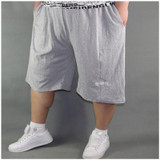 Big Men Size Shorts Men Solid Baggy Loose Elastic Shorts Cotton Casual Plus Size Shorts Extra Large Big Plus Size Black Gray
