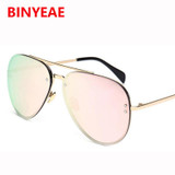 big frame Aviator gold pink Sunglasses Women Australian brand design shades metal mirror sun glasses men 2017 fashion lunettes