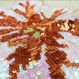 BIG FLOWER Sequins brand for clothes Sew-on embroidered patch DIY motif applique deal with it clothing for T-shirt