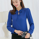 BIBOYAMALL Women Body Blouse Shirt Long Sleeve V Neck Fashion White Red Pink Blue Summer Autumn Female Clothing Korean Tops