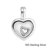 Beads Fits Pandora Bracelets 925 Sterling Silver Jewelry Floating Heart Locket, Sapphire Crystal Glass Original Charms CKK