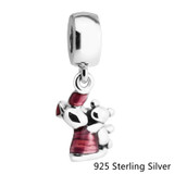 Beads Fits Pandora Bracelets 100% 925 Sterling Silver Jewelry Piglet, Transparent Cerise Enamel Original Charms CKK