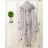 Beach Fashion 2017 New Spring Summer Pure Color Voile Scarf Women Tassel Scarf Wrap Shawl and Scarf For Women cachecol feminino