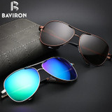 BAVIRON Wrap Aviator Sunglasses Retro Classic Designer Men Sunglasses Aluminum Polarized Sun Glasses Driving UV400 Oculos 1588