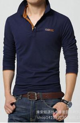 Hot Sale New 2017 Fashion Brand Men Polo shirt Solid Color Long-Sleeve Slim Fit Shirt Men Cotton polo Shirts Casual Shirts 19