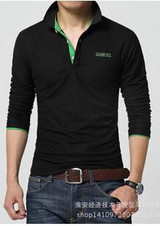 Hot Sale New 2017 Fashion Brand Men Polo shirt Solid Color Long-Sleeve Slim Fit Shirt Men Cotton polo Shirts Casual Shirts 19