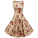 Gamiss 2016 Summer Vestido De Festa Women Retro Dresses Floral Print Vintage Dress Plus Size Maxi Boho Feminino Vestidos Dress